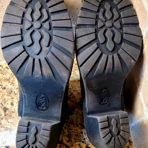 BOLO Black Leather Ring Harness Block Heel Ankle Boots Size 10M Biker, Western - Picture 4 of 8